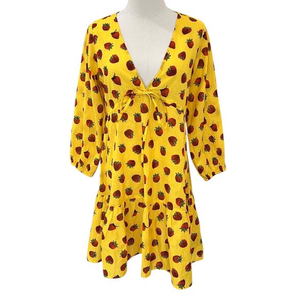 Edie Parker X J.Crew Cover Up Dress In Strawberries - Picture 2 of 8